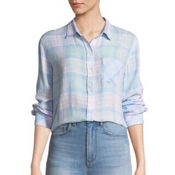 Rails Linen/Rayon Charli Check Button-Front Shirt - Picture 7 of 16